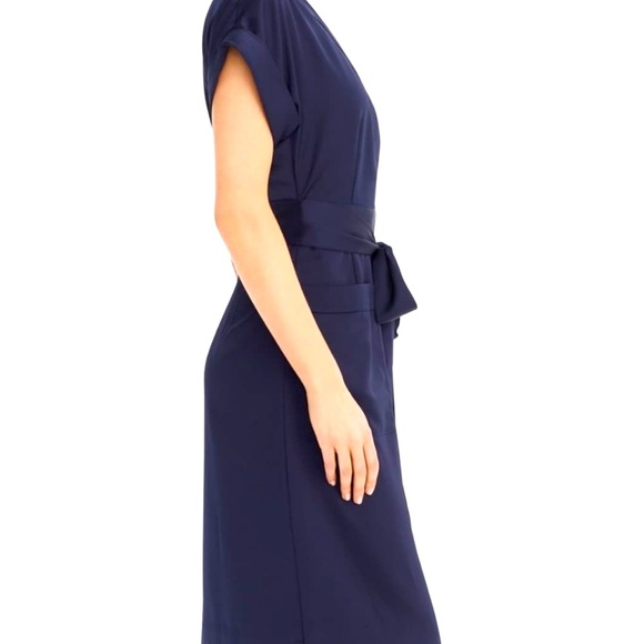 J CREW Short Sleeve Navy Blue Wrap Dress. Size S - Picture 3 of 14
